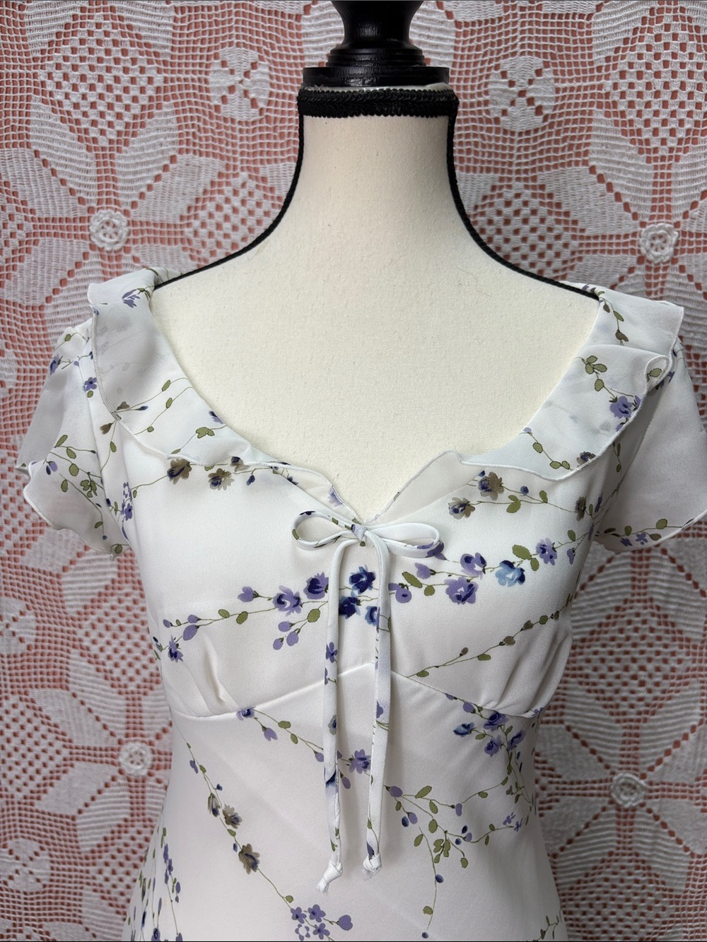Just Choon Floral Ruffle Midi Dress Size 5 - Picture 3 of 11